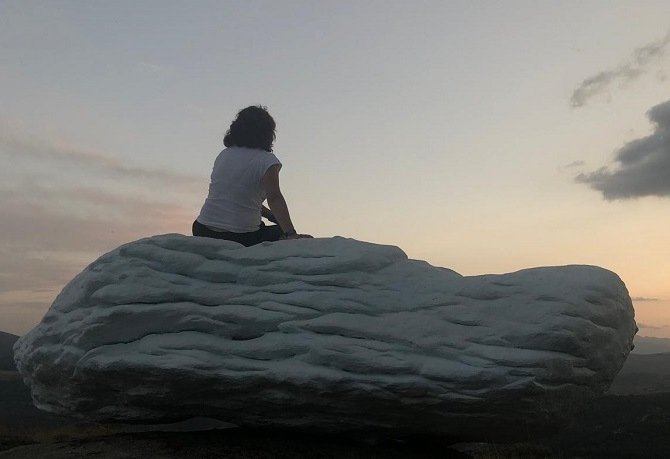 Eva Veneros en La Nube del Cerro Gallinero,  este verano. Fotografía Carmen Iglesias.