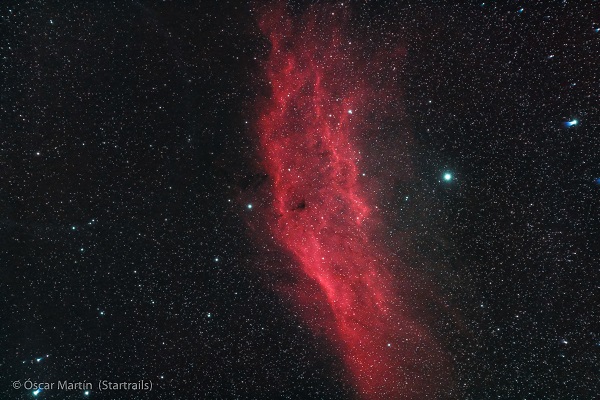 NGC 1499. Foto: Óscar Martín Mesonero, de Startrails.