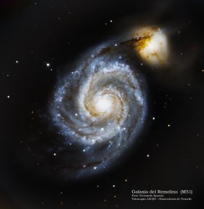 La astrofotografía puede verse muy afectada. Foto: M 51. Galaxia del Remolino. Fernando Apausa.