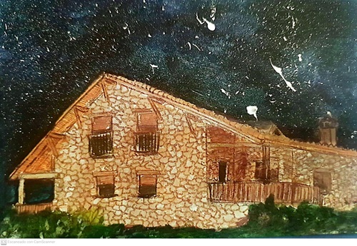 Dibujo de una casa starlight en Gredos, la casa del Altozano.
